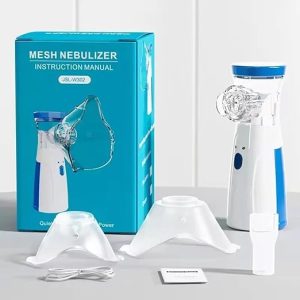 Portable Mesh Nebulizer, Effective for Cough, Asthma Silent and Compact Nebulizer Machine for Adult and Kids, Wireless Vaporizer Machine with Respiratory Mask